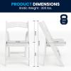 Flash Furniture 4 Pack HERCULES Series Fruitwood Wood Folding Chair with Vinyl Padded Seat(White)