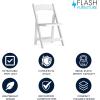 Flash Furniture 4 Pack HERCULES Series Fruitwood Wood Folding Chair with Vinyl Padded Seat(White)