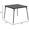 Flash Furniture 4 Pack Hercules Series Black Vinyl Metal Folding Chair with Carrying Handle and Madelyn Folding Card Table – Black | Portable Square Table with Collapsible Legs
