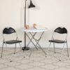 Flash Furniture 4 Pack Hercules Series Black Vinyl Metal Folding Chair with Carrying Handle and Madelyn Folding Card Table – Black | Portable Square Table with Collapsible Legs