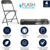 Flash Furniture 4 Plastic Folding Chairs 650-lb. Capacity and Folding Card Table for 4 Players(Chair+ Card Table)