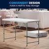 Flash Furniture 4′ Rectangular Plastic Folding Event Table with Adjustable Legs and Carrying Handle, Bi-Fold Portable Banquet Table for Indoor/Outdoor Events, White