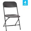 Flash Furniture 4-Pack Extra Wide 650LB Capacity Folding Chairs and Gray Bi-Fold Plastic Folding Table