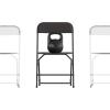 Flash Furniture 4-Pack Extra Wide 650LB Capacity Folding Chairs and Gray Bi-Fold Plastic Folding Table