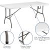Flash Furniture 6-Foot Plastic Folding Table and 4 Pack Plastic Folding Chairs 650LB Capacity