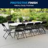 Flash Furniture 8′ Plastic Bi-Fold Training Table Set with 10 Folding Chairs, 11-Piece Rectangular Folding Training Table and Chairs Set, White/Black