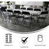 Flash Furniture 8′ Plastic Bi-Fold Training Table Set with 10 Folding Chairs, 11-Piece Rectangular Folding Training Table and Chairs Set, White/Black