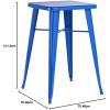 Flash Furniture Aaron Commercial Grade 23.75″ Square White Metal Indoor-Outdoor Bar Height Table(Blue)