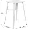 Flash Furniture Aaron Commercial Grade 23.75″ Square White Metal Indoor-Outdoor Bar Height Table(White)
