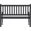 Flash Furniture Adele Commercial Indoor/Outdoor Acacia Wood Bench, 2-Person Slatted Patio Loveseat, for Use in Yard, Garden, Porch, or Park, Black(Black)