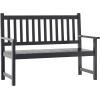 Flash Furniture Adele Commercial Indoor/Outdoor Acacia Wood Bench, 2-Person Slatted Patio Loveseat, for Use in Yard, Garden, Porch, or Park, Black(Black)