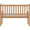 Flash Furniture Adele Commercial Indoor/Outdoor Acacia Wood Bench, 2-Person Slatted Patio Loveseat, for Use in Yard, Garden, Porch, or Park, Black(Brown)
