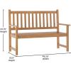 Flash Furniture Adele Commercial Indoor/Outdoor Acacia Wood Bench, 2-Person Slatted Patio Loveseat, for Use in Yard, Garden, Porch, or Park, Black(Brown)