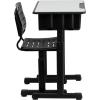 Flash Furniture Adjustable Student Desk and Chair Set for Classrooms or Remote Learning, Adjustable School Desk with Chair and Book Box, Gray/Black(Set of 1)