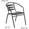 Flash Furniture Aluminum Slat Back Stacking Outdoor Restaurant Chairs, Modern Stackable Patio Chairs for Restaurants, Set of 4, Black(Black)