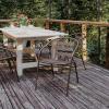 Flash Furniture Aluminum Slat Back Stacking Outdoor Restaurant Chairs, Modern Stackable Patio Chairs for Restaurants, Set of 4, Black(Bronze)