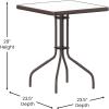 Flash Furniture Barker 23.5″ Square Indoor/Outdoor Tempered Glass Patio Side Table, Outdoor Patio Table for Commercial or Residential Use, Clear/Black(Clear Top/Bronze Frame)