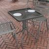 Flash Furniture Barker 23.5″ Square Indoor/Outdoor Tempered Glass Patio Side Table, Outdoor Patio Table for Commercial or Residential Use, Clear/Black(Clear Top/Silver Frame)