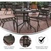 Flash Furniture Barker 23.5″ Square Indoor/Outdoor Tempered Glass Patio Side Table, Outdoor Patio Table for Commercial or Residential Use, Clear/Black(Clear/Bronze)