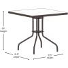 Flash Furniture Barker 23.5″ Square Indoor/Outdoor Tempered Glass Patio Side Table, Outdoor Patio Table for Commercial or Residential Use, Clear/Black(Clear/Bronze)