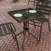 Flash Furniture Barker 23.5″ Square Indoor/Outdoor Tempered Glass Patio Side Table, Outdoor Patio Table for Commercial or Residential Use, Clear/Black(Clear Top/Bronze Frame)
