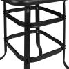 Flash Furniture Barker 27.5″ Square Black Tempered Glass Bar Height Metal Patio Bar Table(Black)