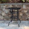 Flash Furniture Barker 27.5″ Square Black Tempered Glass Bar Height Metal Patio Bar Table(Black)