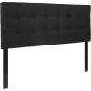 Flash Furniture Bedford Tufted Upholstered Headboard for Full Size Bed, Contemporary Fabric Tufted Headboard with Adjustable Height, Black