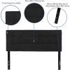 Flash Furniture Bedford Tufted Upholstered Headboard for Full Size Bed, Contemporary Fabric Tufted Headboard with Adjustable Height, Black
