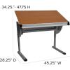 Flash Furniture Berkley Adjustable Drawing and Drafting Table with Pewter Frame