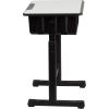 Flash Furniture Billie Open Front Student Desk for Classrooms or Remote Learning, Height Adjust School Desk with Book Box and Bag Hooks, Black/Gray(Set of 10)