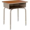 Flash Furniture Billie Student Desk – Gray Granite Open Front School Desk – Silver Metal Frame – 24″W x 18″D Adjustable Height, Durable for School or Remote Learning(Walnut/Silver)