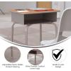 Flash Furniture Billie Student Desk – Gray Granite Open Front School Desk – Silver Metal Frame – 24″W x 18″D Adjustable Height, Durable for School or Remote Learning(Walnut/Silver)