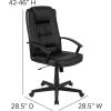 Flash Furniture Biscayne Flash Fundamentals High Back Black LeatherSoft-Padded Task Office Chair with Arms