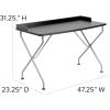 Flash Furniture Black Computer Desk with Raised Border and Silver Metal Frame(Black)