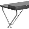 Flash Furniture Black Computer Desk with Raised Border and Silver Metal Frame(Black)