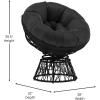 Flash Furniture Bowie Comfort Series Brown Swivel Patio Chair with Beige Cushion(Black)