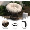 Flash Furniture Bowie Comfort Series Brown Swivel Patio Chair with Beige Cushion(Brown/Beige)