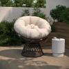 Flash Furniture Bowie Comfort Series Brown Swivel Patio Chair with Beige Cushion(Brown/Beige)