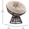 Flash Furniture Bowie Comfort Series Brown Swivel Patio Chair with Beige Cushion(Brown/Beige)