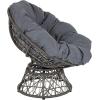 Flash Furniture Bowie Comfort Series Brown Swivel Patio Chair with Beige Cushion(Grey)