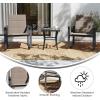 Flash Furniture Brazos 3 Piece Outdoor Rocking Chair Bistro Set with Flex Comfort Material and Metal Framed Glass Top Table, Gray/Black(Brown)