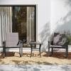 Flash Furniture Brazos 3 Piece Outdoor Rocking Chair Bistro Set with Flex Comfort Material and Metal Framed Glass Top Table, Gray/Black(Grey)
