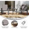 Flash Furniture Brazos 3 Piece Outdoor Rocking Chair Bistro Set with Flex Comfort Material and Metal Framed Glass Top Table, Gray/Black(Grey)