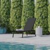 Flash Furniture Brazos Adjustable Chaise Lounge Chair, Outdoor Five-Position Recliner, All Weather, Black/Black(Black/Black)