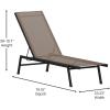 Flash Furniture Brazos Adjustable Chaise Lounge Chair, Outdoor Five-Position Recliner, All Weather, Black/Black(Brown/Black)