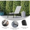 Flash Furniture Brazos Adjustable Chaise Lounge Chair, Outdoor Five-Position Recliner, All Weather, Black/Black(Gray/Black)