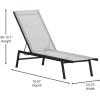 Flash Furniture Brazos Adjustable Chaise Lounge Chair, Outdoor Five-Position Recliner, All Weather, Black/Black(Gray/Black)
