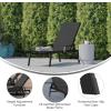 Flash Furniture Brazos Adjustable Chaise Lounge Chair with Arms, All-Weather Outdoor Five-Position Recliner, Black/Brown(Black/Black)