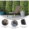 Flash Furniture Brazos Adjustable Chaise Lounge Chair with Arms, All-Weather Outdoor Five-Position Recliner, Black/Brown(Brown/Black)